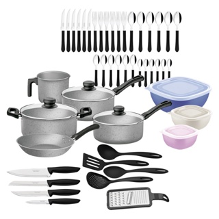 Conjunto Tramontina 47 Peças Cozinha Com Panelas Antiaderentes em Oferta na Shopee