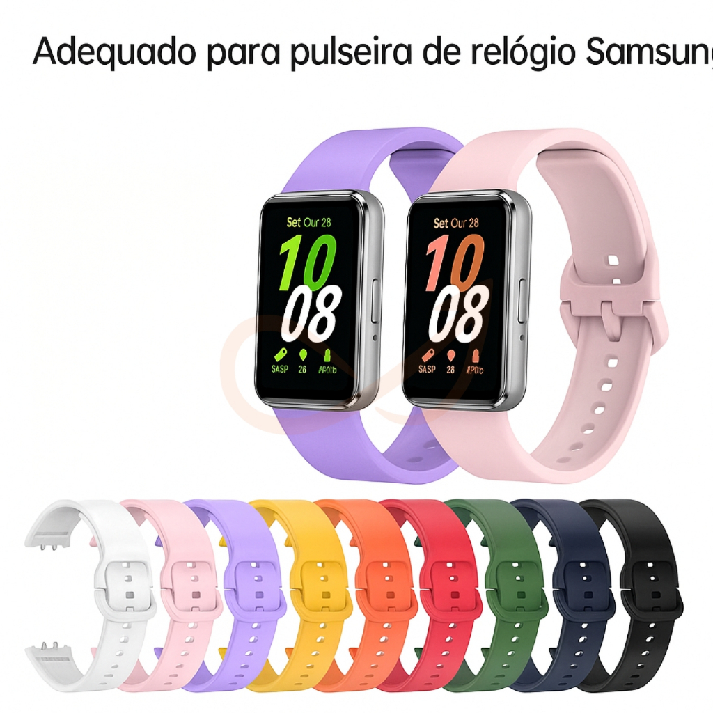Pulseiras p/ Galaxy Fit 3 SM-R 390 pulseira de silicone de cor metal pulseira inteligente
