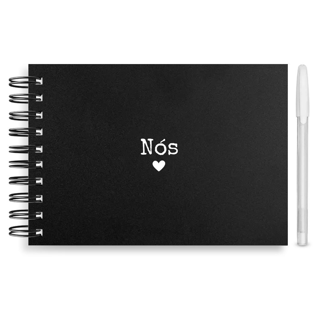 Kit para Colar Fotos: Álbum Scrapbook A5 ou 22x22 + Caneta Gel + Adesivos