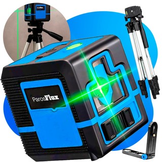 Nivelador Nível A Laser Verde Esquadro + Suporte + Tripé Profissional Recarregável 20m Metros 2 Linhas 3d Autonivelante