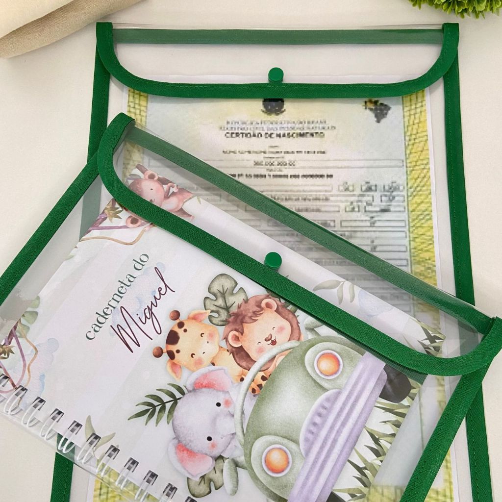 Kit Capa Certidão de Nascimento + Capa Caderneta de Vacinação