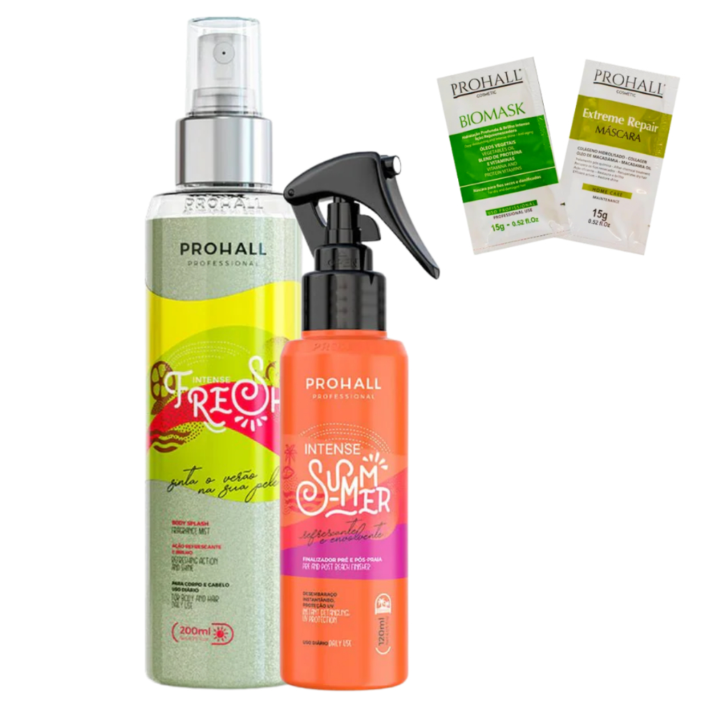 Prohall Finalizador Intense Summer + Body Splash Intense Fresh + Saches