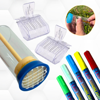 Kit Marcação Abelha Rainha - Marcador Tubo + Caneta + 2 Gaiola Clipe Acrilico Captura Apicultura em Oferta na Shopee