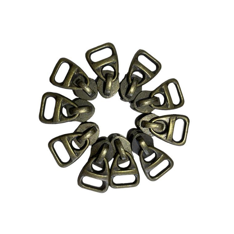 Cursor Zíper Passa Fita N°05/06 Ouro Velho - Cursor Haste Vazada Personalizavél