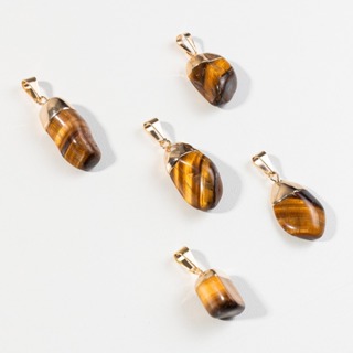 PINGENTE PEDRA ROLADA OLHO DE TIGRE - Dourado em Oferta na Shopee