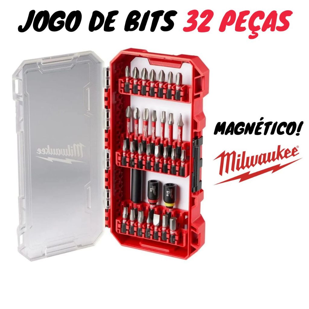 Jogo De Bits 32 Peças Shockwave 48-32-4004 - Milwaukee