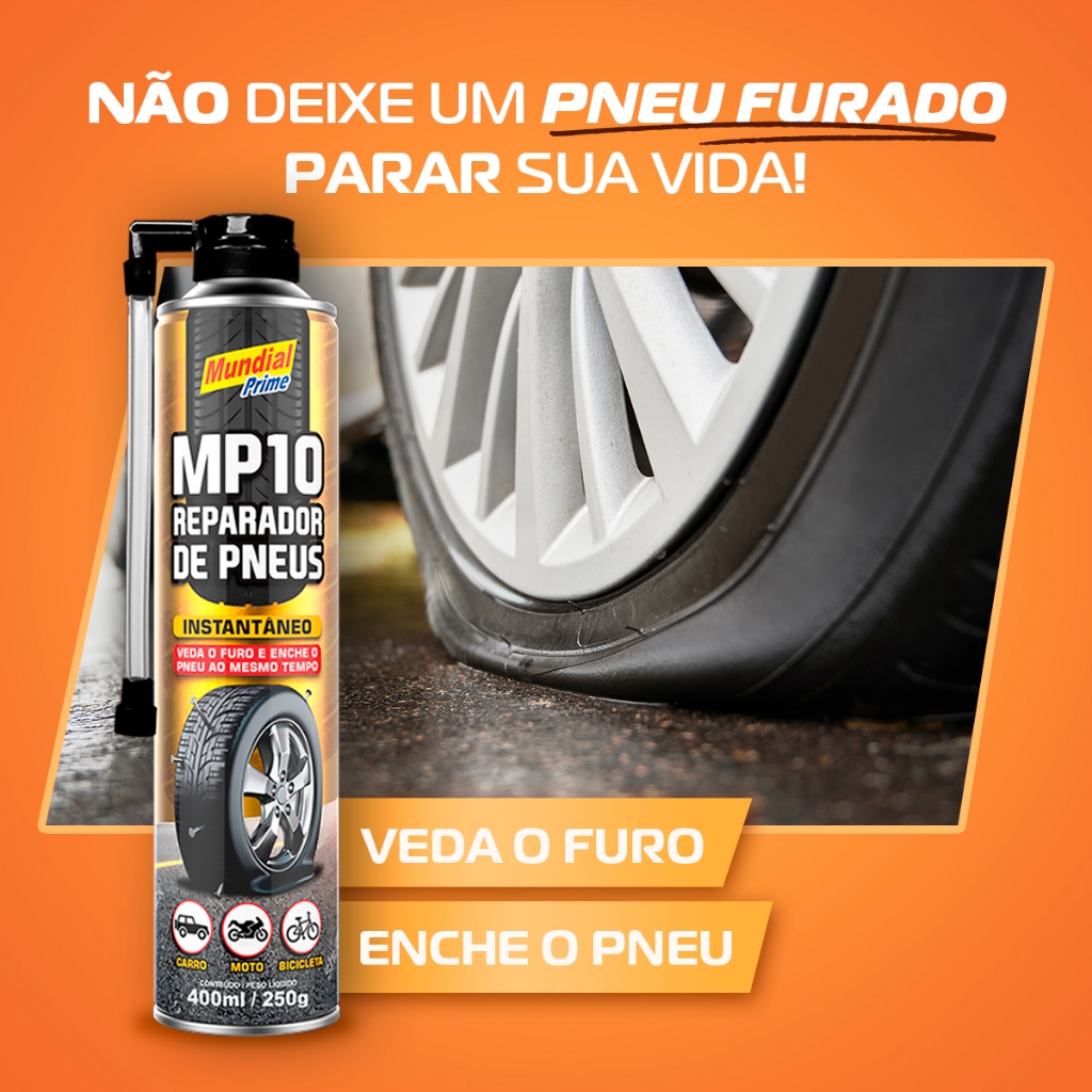 Detalhes do Kit Reparo Pneus Spray MP10 Reparador De Pneus Ideal Para Carros Motos Bicicleta Emergências