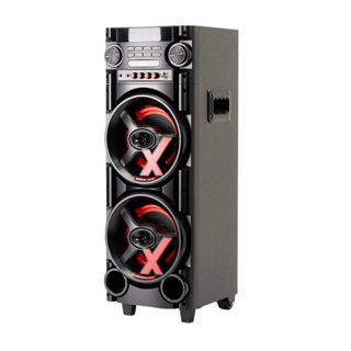 Caixa de som amplificada Torre Som ACA1000 1000W Amvox NewX Duplo Woofer 8 Led TWS Bivolt em Oferta na Shopee