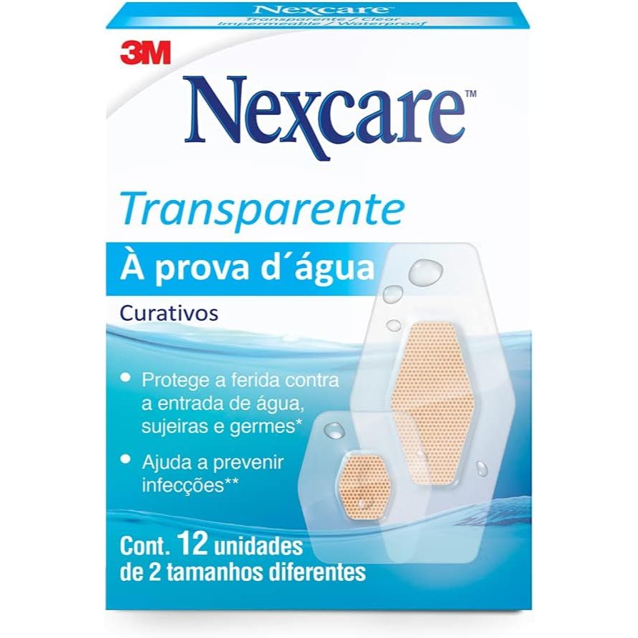 Curativo A Prova D'agua Nexcare Sortidos 2 Tamanhos com 12 Unidades em Oferta na Shopee