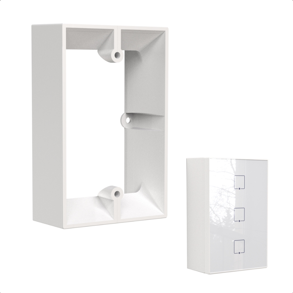 Sculpy Caixa Sobrepor Adaptador 4x2 Interruptor Inteligente Sonoff Preto Branco Luz Positivo
