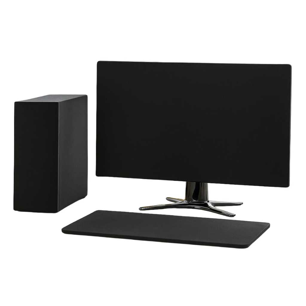Kit 3 Capas Para Monitor Teclado CPU Gabinete Computador Pc Impermeável Corino Flanelado