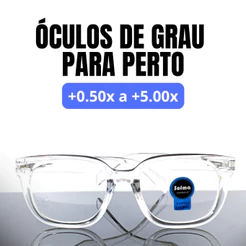 Armação de Óculos de Grau para Leitura +0,50 até +5,00 Modelo Quadrado Transparente Óculos de Perto Leitura Presbiopia
