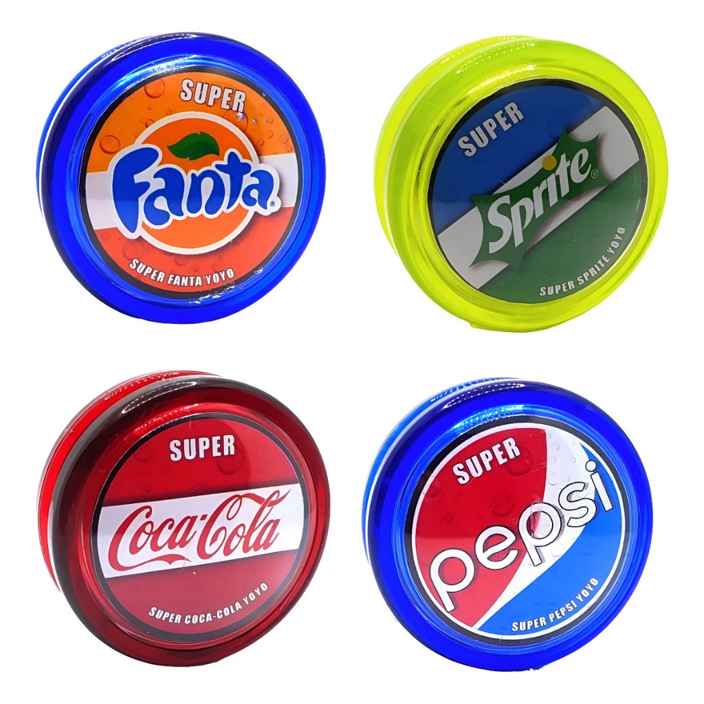 Yoyo (ioio,yo-yo) Profissional Original Coca Cola Kit Com 4 Yoyo de Eixo Fixo de Madeira