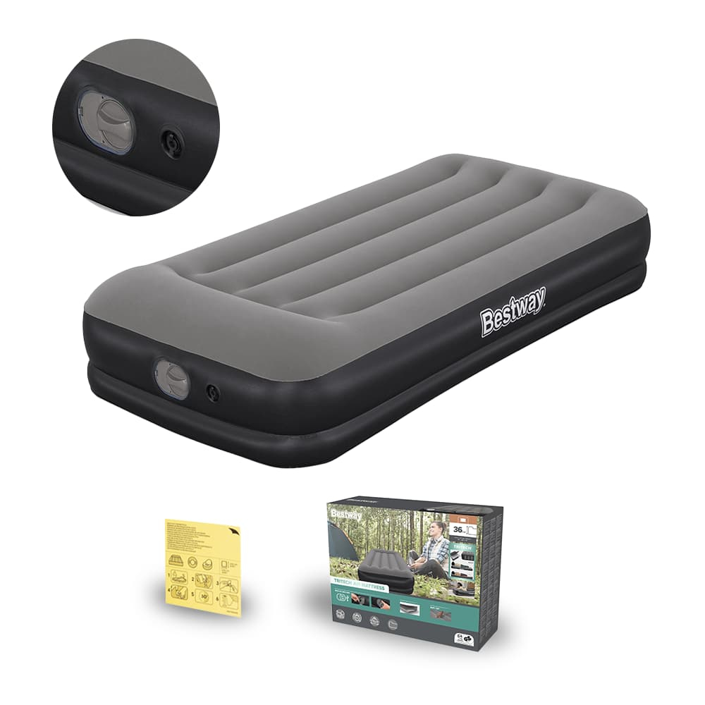 Colchão Inflável Solteiro Até 150kg Bivolt Tritech Elétrico Bomba Embutida USB Bestway