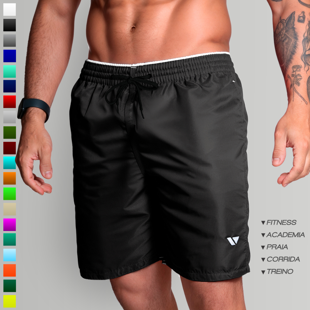 Short Praia Masculino Bermuda Verão Academia Treino Corrida Voker