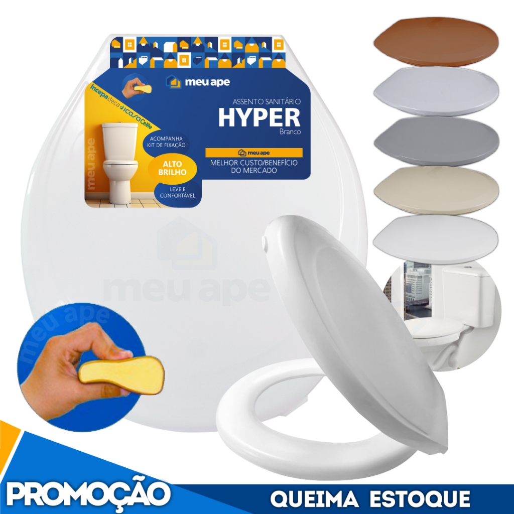 Assento Sanitário Tampa Vaso Almofadado Hyper Oval Redondo Deca Icasa Celite Incepa Hervy em Oferta na Shopee