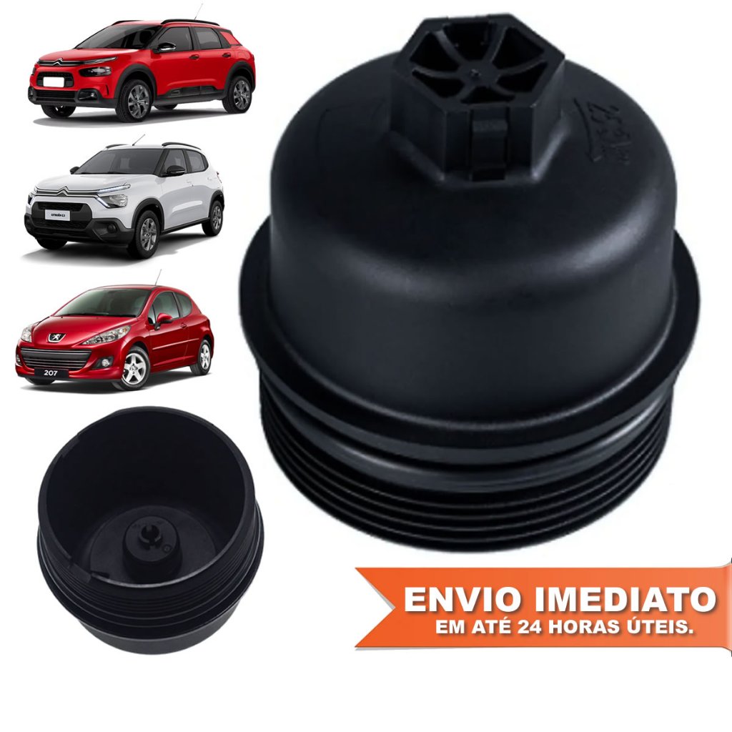 Copo Tampa do Filtro de Oleo Peugeot 206 207 307 308 408 Citroen C3 C4 1.4 8v 1.6 16v Copo Curto em Oferta na Shopee