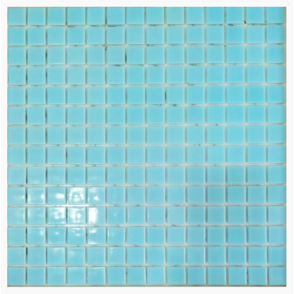 Pastilha Decorativa De Vidro Resindo Para Piscina 2x2 Linha Candy Mix Azuis Premium.