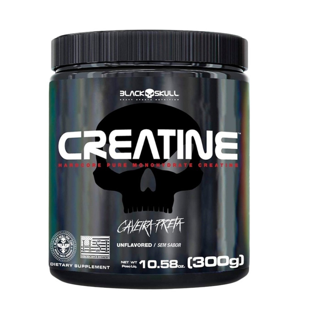 Creatina Black Skull Monohidratada 100% Pura - 300g