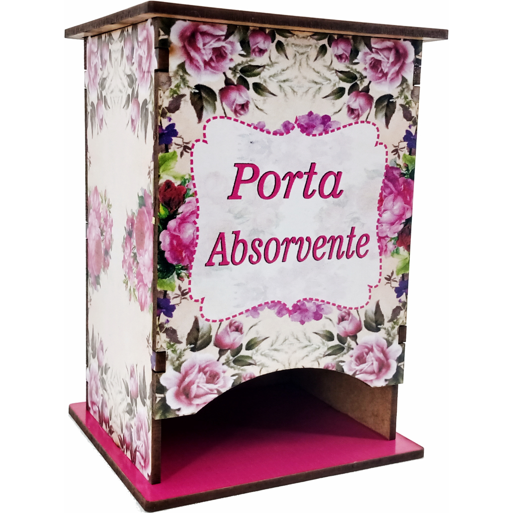 Organizador Porta Absorvente Decoração Floral Mdf em Oferta na Shopee