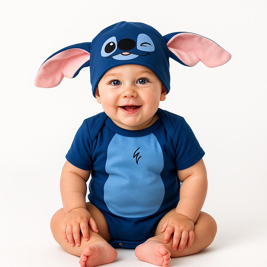Body Bebê Infantil Algodão Mêsversário Temático Stitch Super Confortável Lançamento em Oferta na Shopee