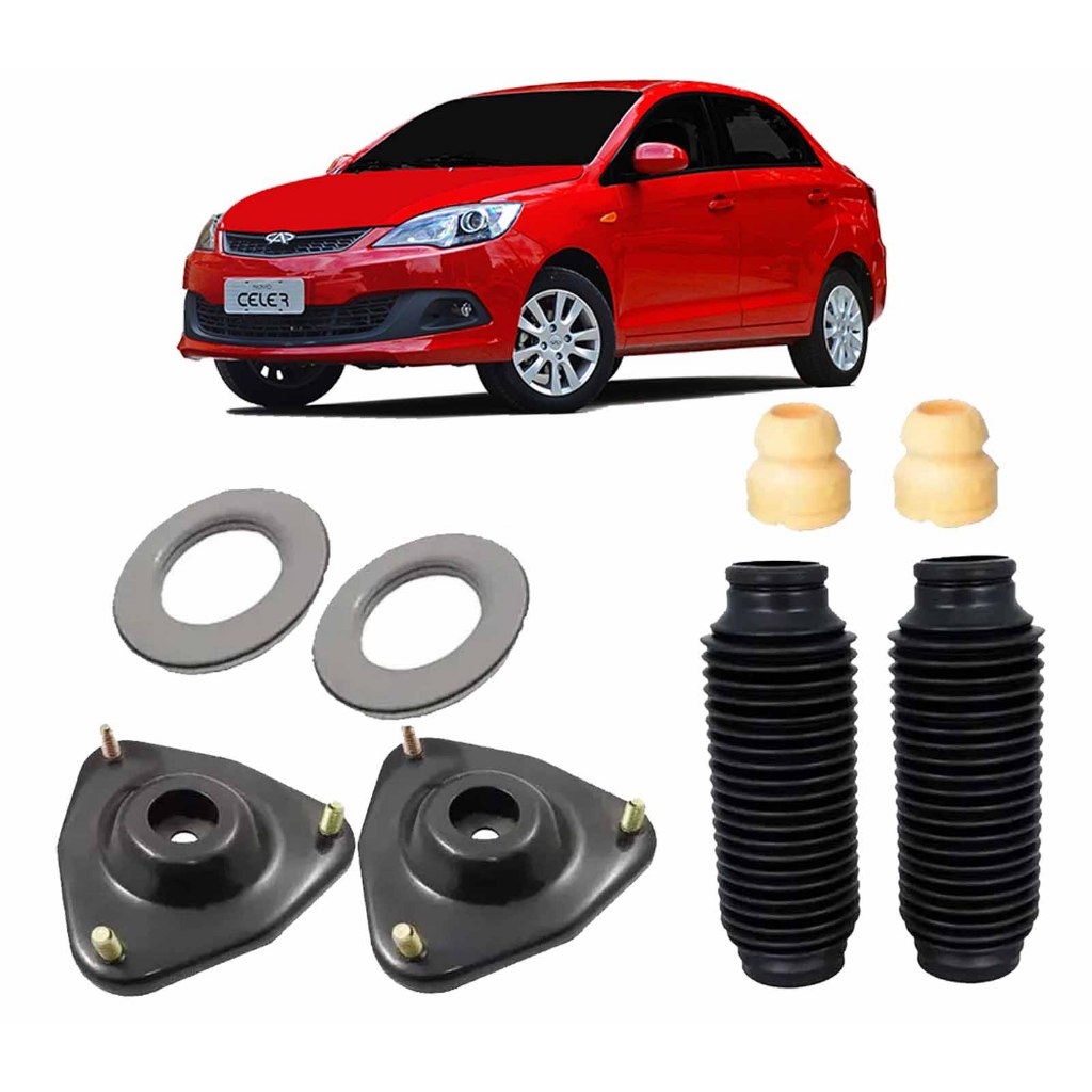 Kit Coxim Batente Coifa Dianteiro Chery Celer 2013 2014 2015