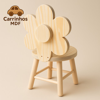 Banqueta Cadeira 30 cm Infantil Em Madeira Decoração Quarto e Sala Infantil Crianças