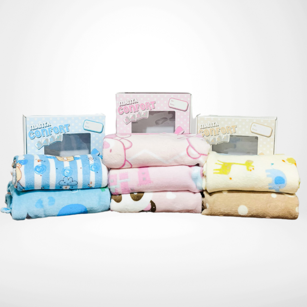 Manta de Bebe Antialérgico Confort Baby 90x110 cm - Acompanha Caixa de Presente