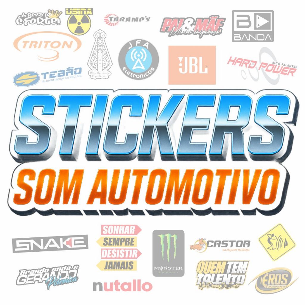 Stickers Cartela com 29 Adesivos para Carro e Som Automotivo | Estilo Exclusivo, Tuning em Oferta na Shopee