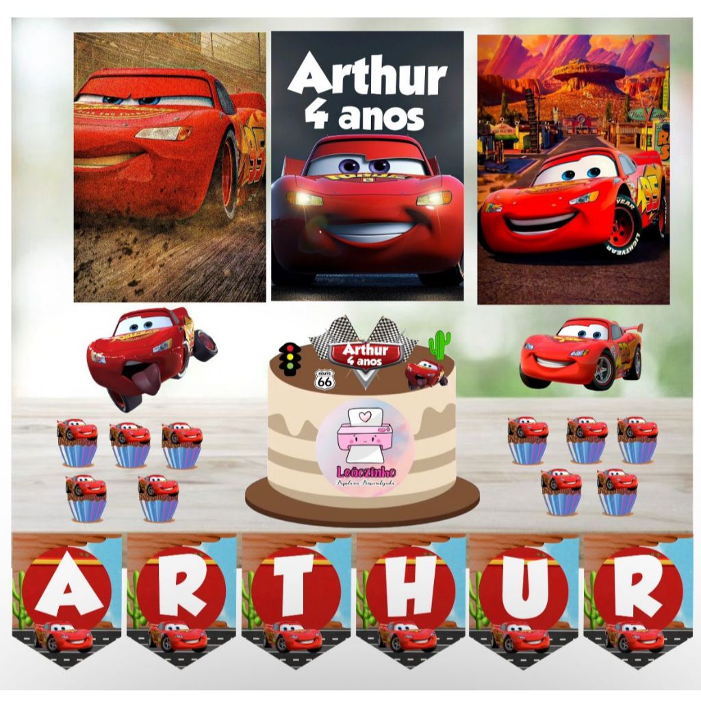 Kit Festa Relâmpago McQueen em Oferta na Shopee