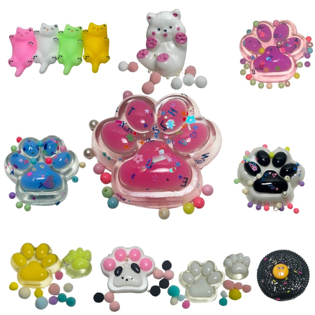 Squishy Brinquedos Sensoriais Slime De Patinha Gatinho Taba Squeeze Mochi Biscoito TabaSquish Relax