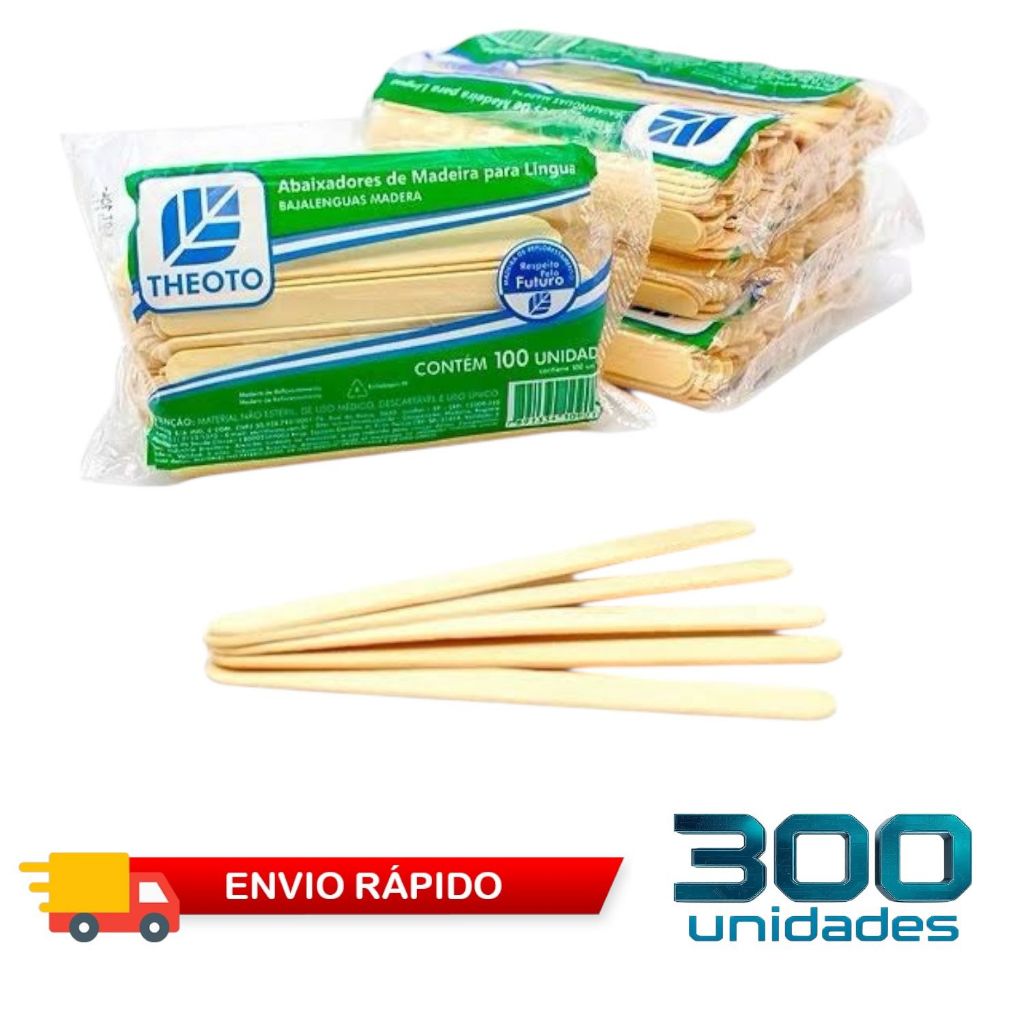 Kit palito Abaixador de lingua 300 unidades descartavel para tattoo depilação medico estetica micropigmentação manicure