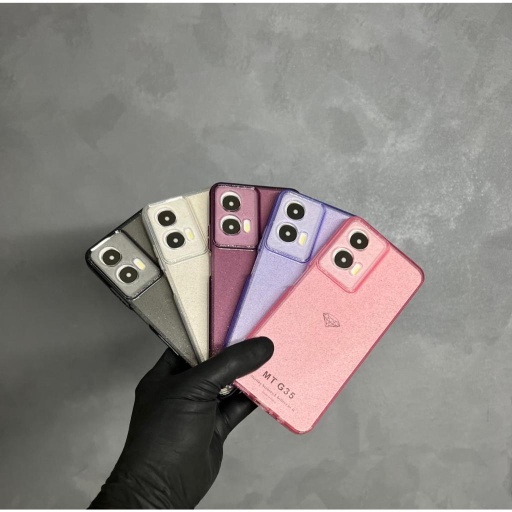 Capa Space com brilho + película de ceramica Motorola Moto G35 Ou apenas capinha gliter Case