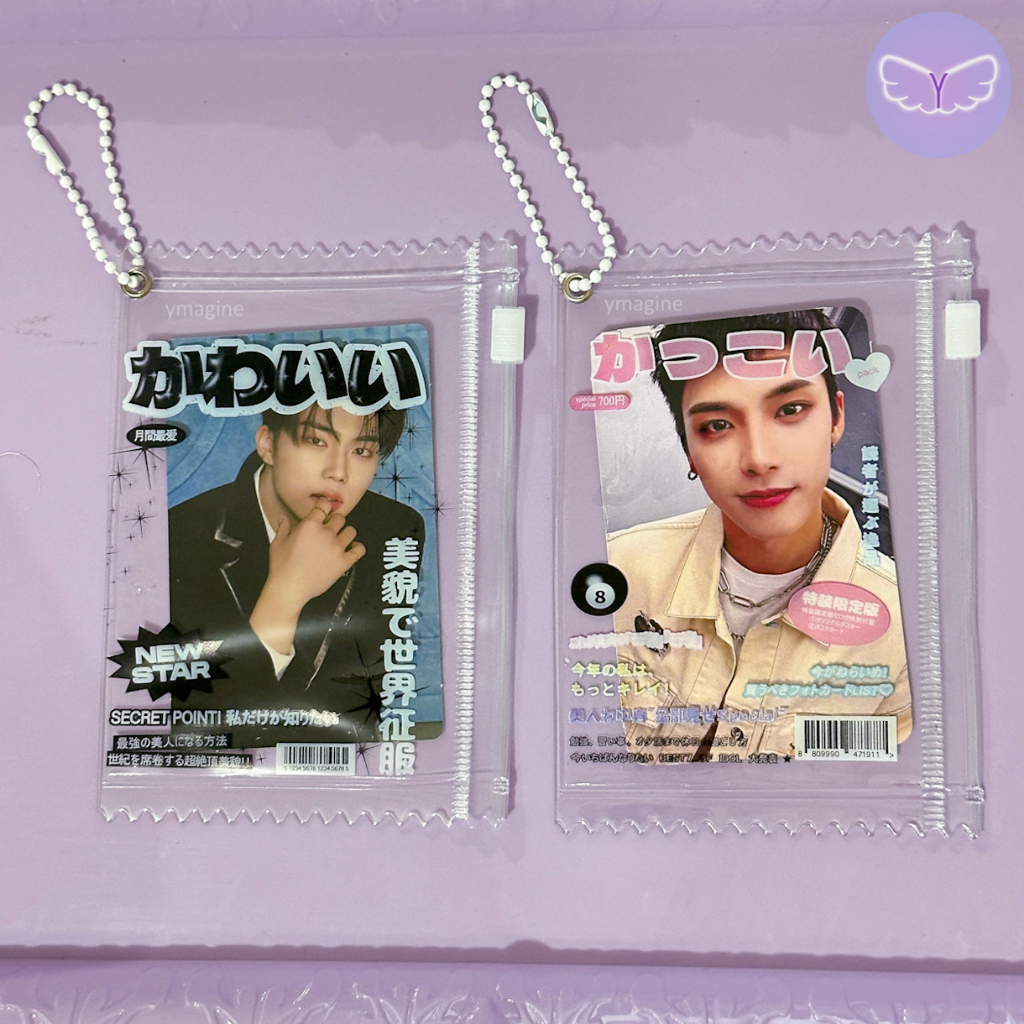 Photocard Holder Fofo Transparente estilo pacotinho, Photoholder para coleção de photocards de Idols de kpop
