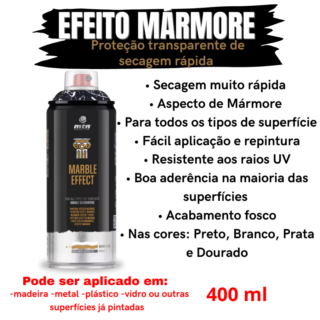 Spray Efeito Mármore 400ml Montana 4 Cores Disponíveis em Oferta na Shopee