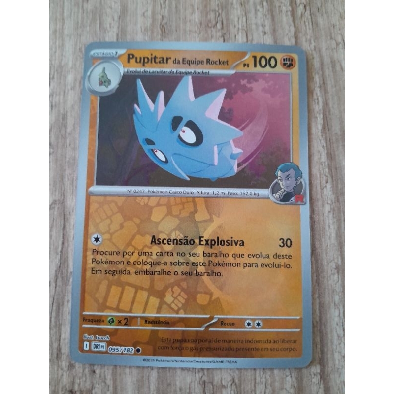 Carta Pokemon Pupitar da Equipe Rocket Rivais Predestinados Original NM
