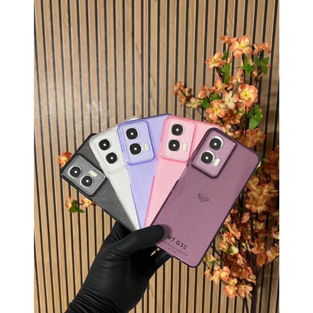 Capa com brilho para Motorola Moto G35 / Capa + Pelicula ceramica ou So 1 Capinha Gliter Case