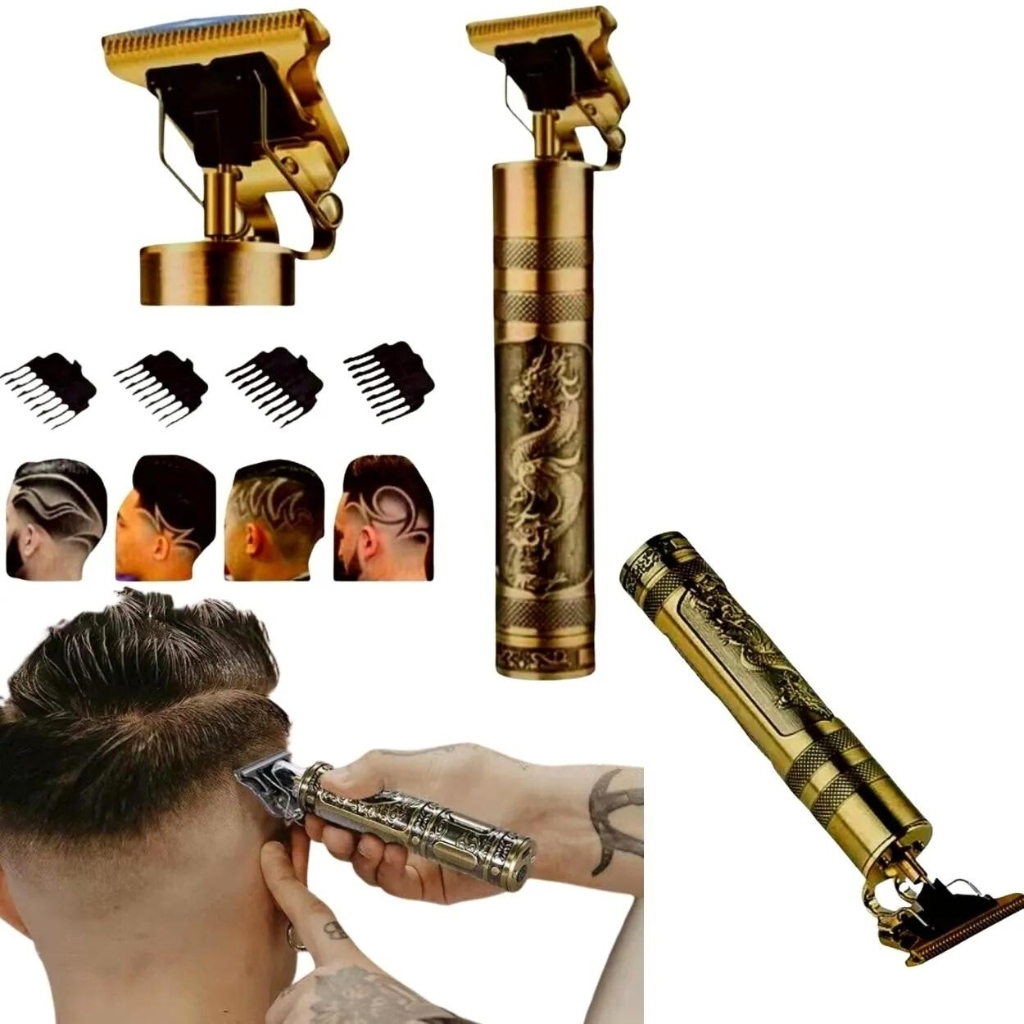 Máquina Dragão de Barbear Acabamento Cortar Cabelo Profissional Recarregável Sem Fio