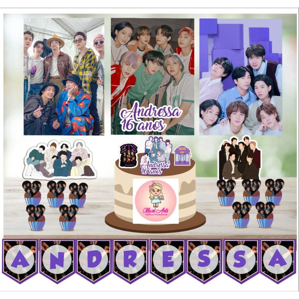 Kit Festa BTS ( Grupo Kpop ) em Oferta na Shopee
