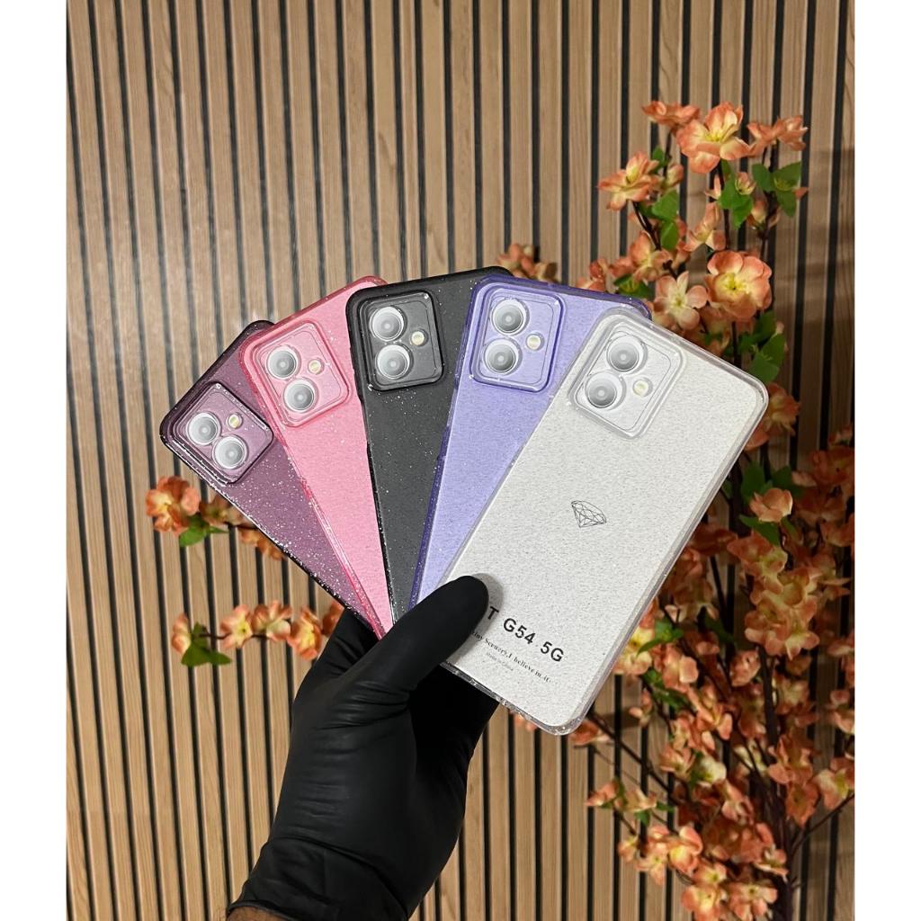 Capa com brilho para Motorola Moto G54 / Capa + Pelicula Ceramica ou So 1 Capinha Gliter Case