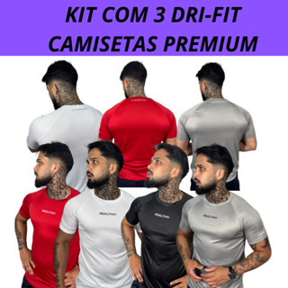 Kit 3 Camisetas Performance Dry Fit Raglan Masculina Casual Treino Academia Esportes Realth em Oferta na Shopee