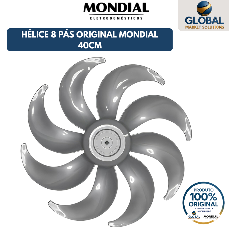 Hélice Ventilador Mondial Turbo Force 40cm Nvt 8Pás
