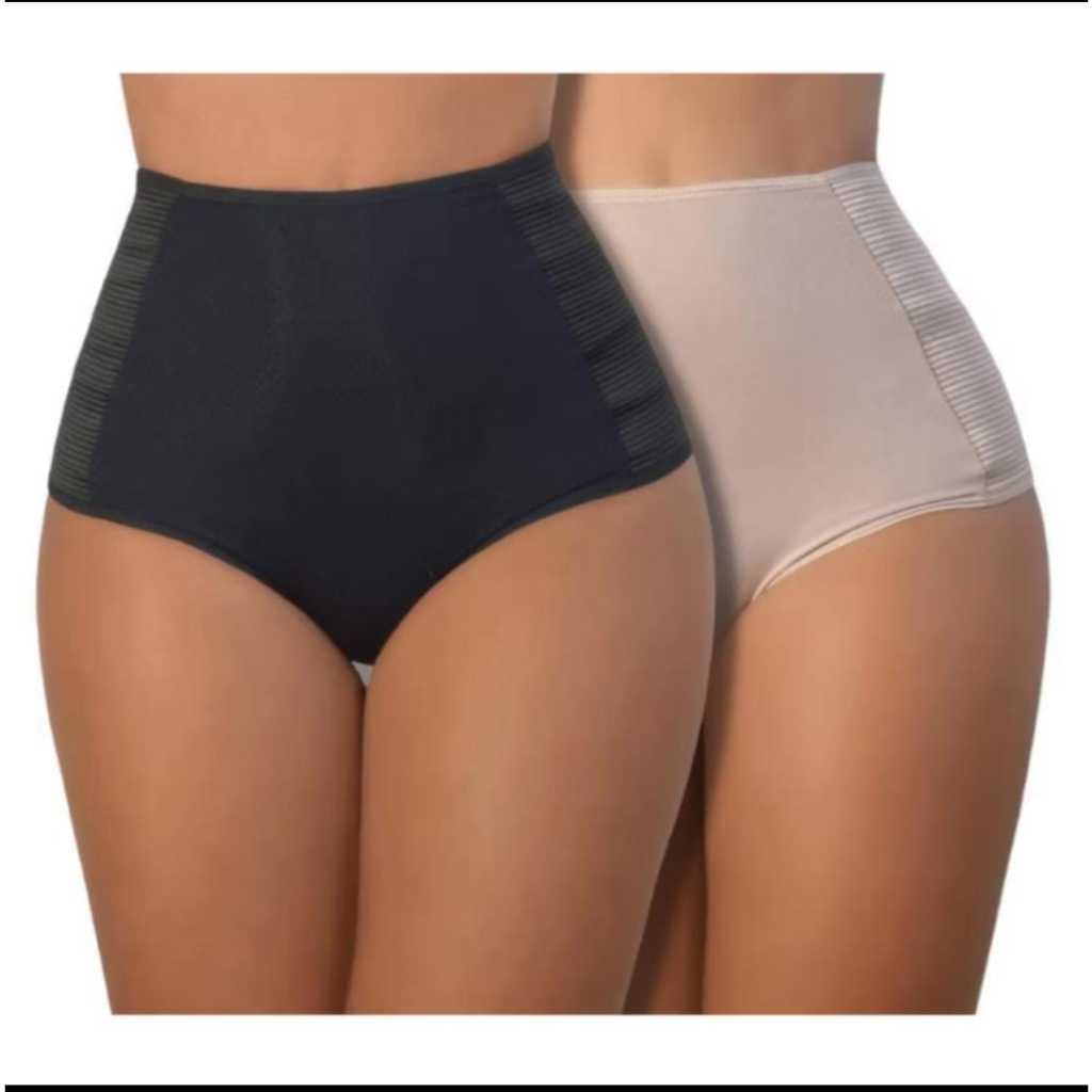 Kit 02 Calcinha Cinta Modeladora Zero Barriga  Cintura Alta Redutora Medidas Pós PartO