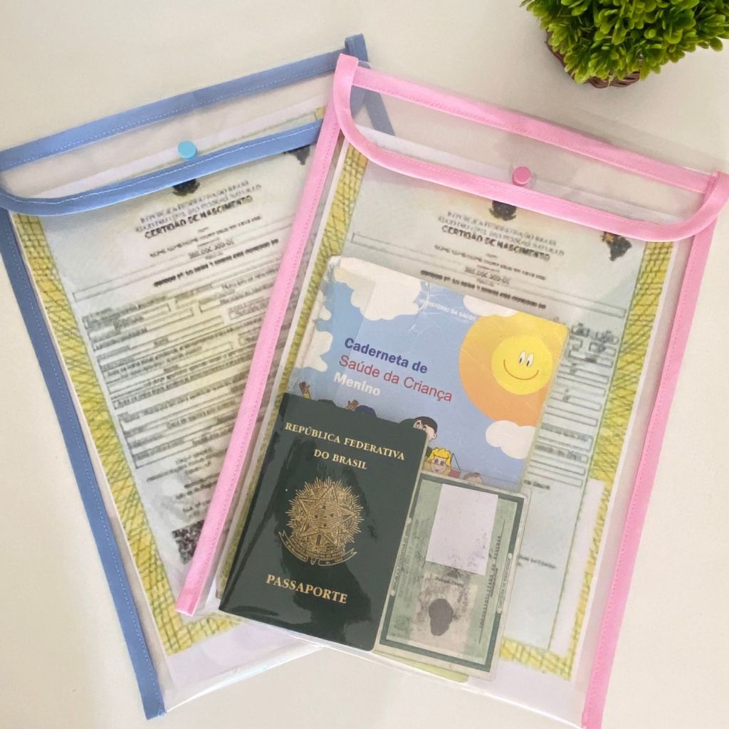 Capa para Documentos do bebê - Porta Certidão de Nascimento