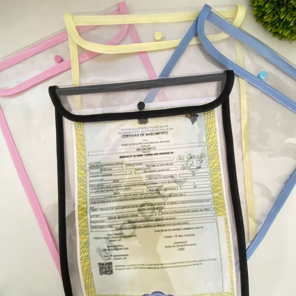 Capa para Documentos do bebê - Porta Certidão de Nascimento