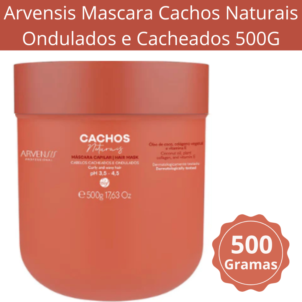 Arvensis Mascara Cachos Naturais Ondulados e Cacheados 500G em Oferta na Shopee
