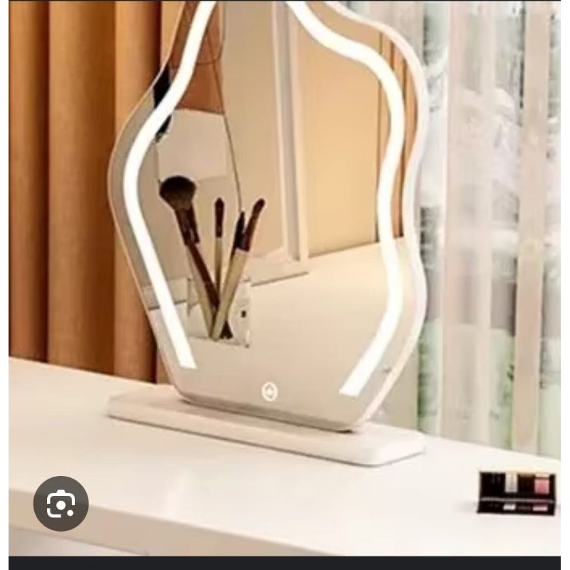 espelho maquiagem de bancada led touch30x35cm em Oferta na Shopee