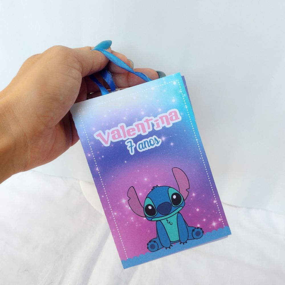 Sacolinha Personalizada Stitch para lembrancinha / Tamanho P /  Lembrancinha Personalizada / Aniversário Infantil