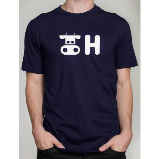 Camiseta Masculina Estampa Vaca H Tecido Premium 100% Algodão