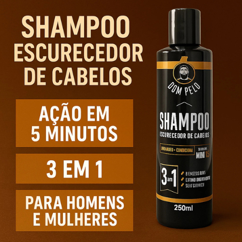 kit 5 - Shampo Escurecedor de Cabelos 250ml - DOM PELO